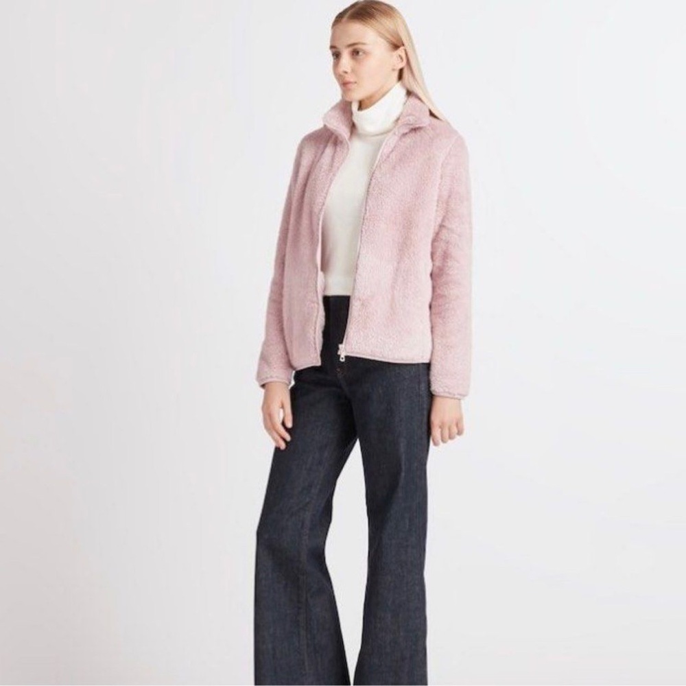 UNIQLO Fluffy Yarn Fleece Full-zip Jacket Pink S